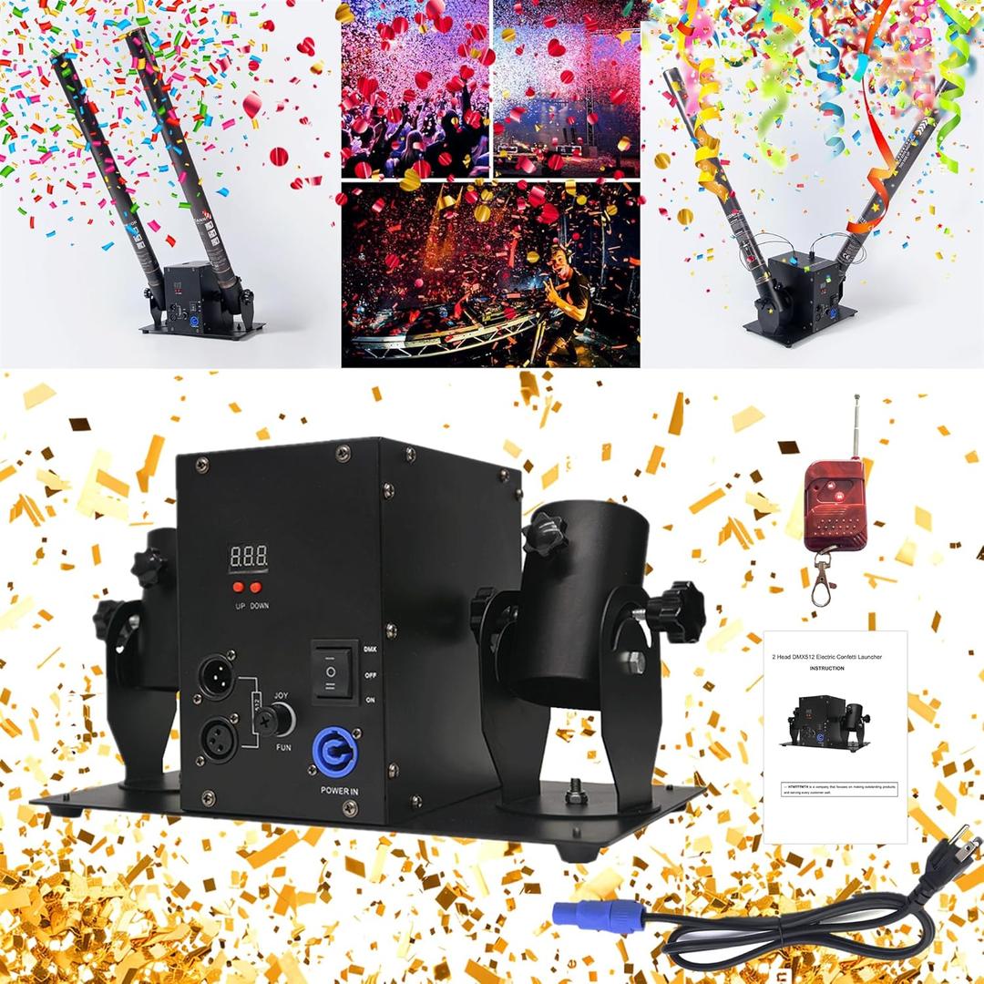 Electric Confetti Launcher Confetti Shooter with Wireless Remote for DJ Party Nightclub Wedding Stage Concert Event Show
