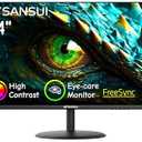 SANSUI Computer Monitor 24 inch Eye Care FHD 1080P Display HDMI,VGA Ports with 178° Viewing Angle/Frame-Less/Tilt/VESA Compatible for Office and Home