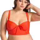 Smart & Sexy Women's Swimwear Lightly Lined Underwire Bikini Top (36D, Lava)