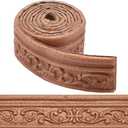 CRASPIRE 82.5 x 3 Inch Brown Crown Molding Peel and Stick Self Adhesive Flexible Foam Trim 3D Sticky Decorative Wallpaper Border Wall Edging Foam Baseboard Mirror Border Wall Lines Hotel DIY Decor