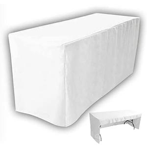 4 Less CO 5' Fitted Tablecloth Table Cover Trade Show Event Open Back Side - 3 Sided White
