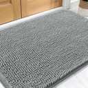 OLANLY Dog Door Mat for Muddy Paws 30x20, Absorbs Moisture and Dirt, Absorbent Non-Slip Washable Doormat, Quick Dry Chenille Mud Mat for Dogs, Entry Indoor Entryway Carpet for Inside Floor, Grey