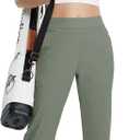 M MAELREG Womens Golf Pants with Zipper Pockets Stretch Quick Dry Casual Work Active Ankle Travel Pants for Women Olive Green (L)