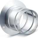 Hicarer Galvanized Steel Metal Duct Connector Round Ducting Take off Collar Pipe Reducer Air Duct Adapter Connector for Grow Tent Bathroom Kitchen Ventilation Systems(1 Pcs,6 Inch)