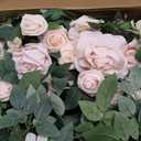 Ling's moment 2PCS Blush Cream Artificial Floral Swags Wedding Arch Flowers Rose Garland Centerpieces Greenery Arrangements for Sweetheart/Head Table Easel Wall Entryway Board Backdrop