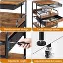 23.6''x18.9'' Large Printer Stand with Drawer, 3 Tier Printer Table with Wheels, 5-Adjustable Heights Rolling Printer Cart with Storage for Home Office Fits Printer Scanner Fax