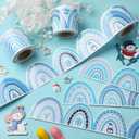 Containlol 3 Rolls 118 ft Winter Boho Bulletin Board Decorations Winter Snowflake Snowman Scalloped Border Christmas Rainbow Bulletin Board Trim Border for Xmas Wall School Decor