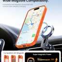 BXYJY for iPhone 17 Pro Max Case Magnetic with Stand, Camera Control Button, Full Lens Protection, Compatible with MagSafe, Military Grade, Translucent Thin Women Men Hard Case for 17 Pro Max, Orange