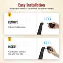 HOLKIE Office Chair Wheels Grey Dual Rubber 2 Inch Replacement Smooth Quiet Rolling Casters Universal Fit Casters 11x22mm, Wheels-Set of 5 for Hardwood Floors Carpet Computer Gaming (11mm-Fits Most-Not Fit High-Pile Carpets)