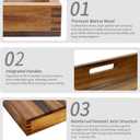 20x20Inches Walnut Wooden Ottoman Tray with Handles,Square Coffee Table Serving Tray for Home Decor,Couch Table for Party,Patio Breakfast Trays for Bed no Legs