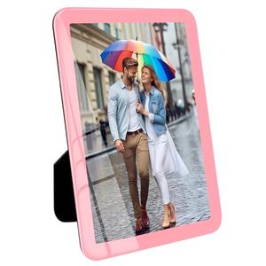 Bluesun 4x6 picture frame pink, picture frames glass, hanging picture frame, Matted for wall and tabletop Decor (4x6, Pink)