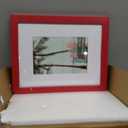 8x10 Picture Frame Set of 4 with Real Glass, Wall & Tabletop Display | Fits 5x7 with Mat or 8x10 without Mat, Crystal-Clear Viewing for Family Photos and Gallery Walls, Red
