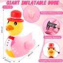 Hungdao 1 PC 4 ft Valentines Day Inflatable Duck Blow up Pool Float Large Giant Rubber Ducks with Formal Dress for Valentines Party Indoor Outdoor Wedding Decorations Air Pump Not Included