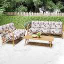Smiry Printed Couch Cushion Covers, Stretch Soft Couch Covers for Sofa, Washable Non-Slip Sofa Slipcover Furniture Protector for Indoor and Outdoor (Medium, Beige)