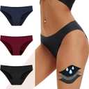 Period Bikini Underwear For Women, Leak-Proof, Heavy Flow, Seamless (X-Large, Multicolor01 (3 Pack))