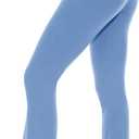 Sundwudu Black Flare Yoga Pants for Women - Soft High Waist Bootcut Leggings Tall & Long Bootleg Pants for Women (Medium, Light Blue)