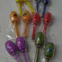 JOYIN 12 Mini Wooden Fiesta Maracas 6 Designs Noisemaker for Mexican Fiesta, Cinco De Mayo Party Favors, Musical Fun, Birthday Parties, Luau Party, Carnivals, Taco Tuesday Event