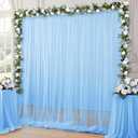 SiinvdaBZX 10FT x 10FT Tulle Backdrop Curtains, Baby Blue Sheer Tulle Wedding Drapes Photo Background Fabric Decor for Bridal Shower Birthday Party Baby Shower Reception Photo Shoot