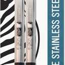 Zebra Pen F-301 Retractable Ballpoint Pen, Stainless Steel Barrel, Bold Point, 1.6mm, Black Ink, 2-Pack