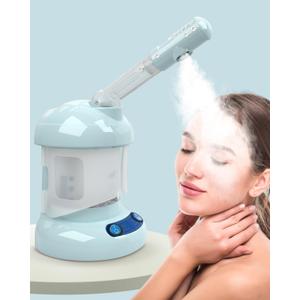 Kingsteam Tabletop Facial Steamer - Ozone Steamer with 360 Rotatable Arm - Professional Nano Ionic Facial Steamer for Deep Cleaning - Portable for Personal Care Use at Home or Salon, Blue
