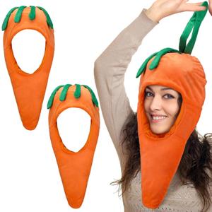 Therwen 2 Pcs Carrot Hat Funny Vegetable Hat Costume Easter Headgear Accessories Cosplay Party Photo Prop