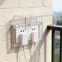 Cabilock Weatherproof Outlet Cover, Flip Double Position Socket Box, 86-Type Thickened Self Adhesive Switch Plug Splash Box for Bathroom Kitchen, Outdoor Receptacle Protector, 7.94X4.76X2.95inch (20.20X12.10X7.50CM, Transparent)