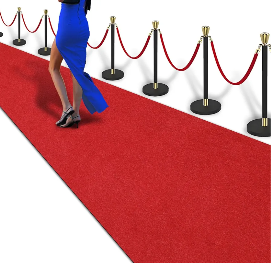 PBHEPJ 3ft x 50ft Extra Thick Red Carpet Runner for Party, Non-Slip TPR Rubber Backed red Rug, Wedding and Events Decorations, Reusable