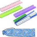 17.5 Inch Scalloped Acrylic Mahjong Racks with Magnetic Pushers, 4 Colors