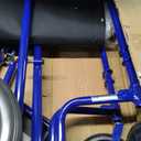 Drive Medical Lightweight Expedition Folding Transport Wheelchair with Hand Brakes - Portable Support - Large Rear Wheels - Compact Folding - Comfortable Design - Blue