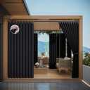 StangH Thermal Insulated Accordion Door Curtain for Closet and Kitchen, Noise Reducing Light Blocking Privacy Curtain for Bathroom with Tieback and Hooks, Classic Black, W50 x L80, 1 Panel