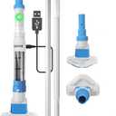 Handheld Pool Vacuum with 150CM Telescopic Pole, Cordless Rechargeable Pool Cleaner for Spa Hot Tub & Small Pools, Easy Quick Cleaning for Leaves, Dirt & Debris, 5060 Min Runtime