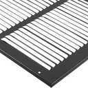 HVAC Premium 14'' x 8'' [Duct Opening] Flat Stamped Steel Return Air Grille - Sidewall and Ceiling - HVAC Vent Duct Cover - Black [Outer Dimensions: 15.75''w X 9.75''h]