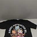 Black T-shirt with cat's print Large