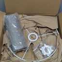 PATIKIL Drum Lamp Shades, 12"x12"x8" Linen Lamp Shade Easy Assembly Lampshade for Table Lamps Floor Lamps Pendant Lights, Gray