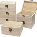Cregugua 5 Pack Unfinished Wood Box Rectangle Crafts Wooden Box for Painting DIY Project (outer: 5 x 6.7 x 3.1 In)