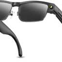 Smart Bluetooth Glasses with HD Camera 1080P Video Recording, AI Voice, Chatgpt, Open-Ear Audio, Music,Call, ANC Mic,Fashion Smart Sunglasses with Outdoor UV Protection,Wifi,Translation for Men Women