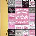 6 x Mothers Day Card for Her, Mother's Day Cards from Daughter Son Children, Gifts for Mom, World's Best Mom Ever Cards, Christmas Valentines Day Birthday Present for Moms