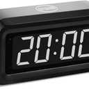 Digital Alarm Clock Battery Operated with LED Display for Bedrooms, Long Battery Life for 12 Months, 3 Brightness Adjustable, 12/24 Hour, Snooze, Black Case with White Digits