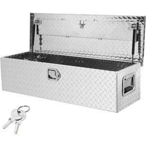 VEVOR Heavy Duty Aluminum Truck Bed Tool Box, Diamond Plate Tool Box with Side Handle and Lock Keys, Storage Tool Box Chest Box Organizer for Pickup, Truck Bed, RV, Trailer, 39"x13"x10", Silver VEVOR Heavy Duty Aluminum Truck Bed Tool Box, Diamond Plate Tool Box with Side Handle and Lock Keys, Storage Tool Box Chest Box Organizer for Pickup, Truck Bed, RV, Trailer, 39"x13"x10", Silver