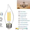 BORT C35/CA11 Chandelier led Light Bulbs, Dimmable 4W Equivalent to 40W LED Candelabra Bulbs, 2700K Warm White, E26 Standard Base LED Bulbs, Flame Tip (12 Pack)