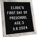 C CRYSTAL LEMON Felt Letter Board 10x10 Inches  336 Letters, Numbers & Symbols  Rustic Black Message Board with Wood Frame, Wall Mount & Display Stand