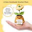 2 x Positive Emotional Support Crochet Corn Poppy Flower Plant  Thank You Appreciation Gift for Women, Men, Mom, Teacher, Coworker, Friend