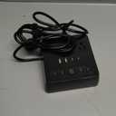 JACKYLED Alarm Clock with 4 USB Chargers Power Strip 3 Outlets 1700J Surge Protector Nightstand Dimmable Digital Clock with Dual Alarm and Snooze Function for Bedroom, Full Screen LED Display (Black)