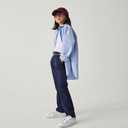 The Children's Place Girls' Uniform Wide Leg Chino Pants (Blue, Medium)