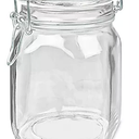 Mason Craft & More Airtight Kitchen Food Storage Clear Glass Clamp Jars, 2 Pack 1 Liter Clamp Preserve Jars