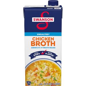 SWANSON S Unsalted Chicken Broth, 32 oz Carton (32 Ounce (Pack of 1))