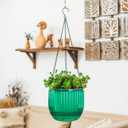 Melphoe 1 Pack Self Watering Hanging Planters Indoor Flower Pots, 8.3 Inch Outdoor Hanging Plant Pot Basket, Plant Hanger with 3Hooks Drainage Holes for Garden Home