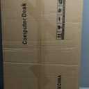 Portable Rolling Desk on Wheels Adjustable Height Desks for Small Spaces, 32" Computer Desk with Storage Shelves for Home Office Rustic