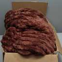 BEDELITE Fleece Throw Blanket for Couch - 300GSM Soft & Warm Fluffy Chotolate Brown Blanket, Decorative and Giftable Striped Blankets for Women, Men, 50"x60"