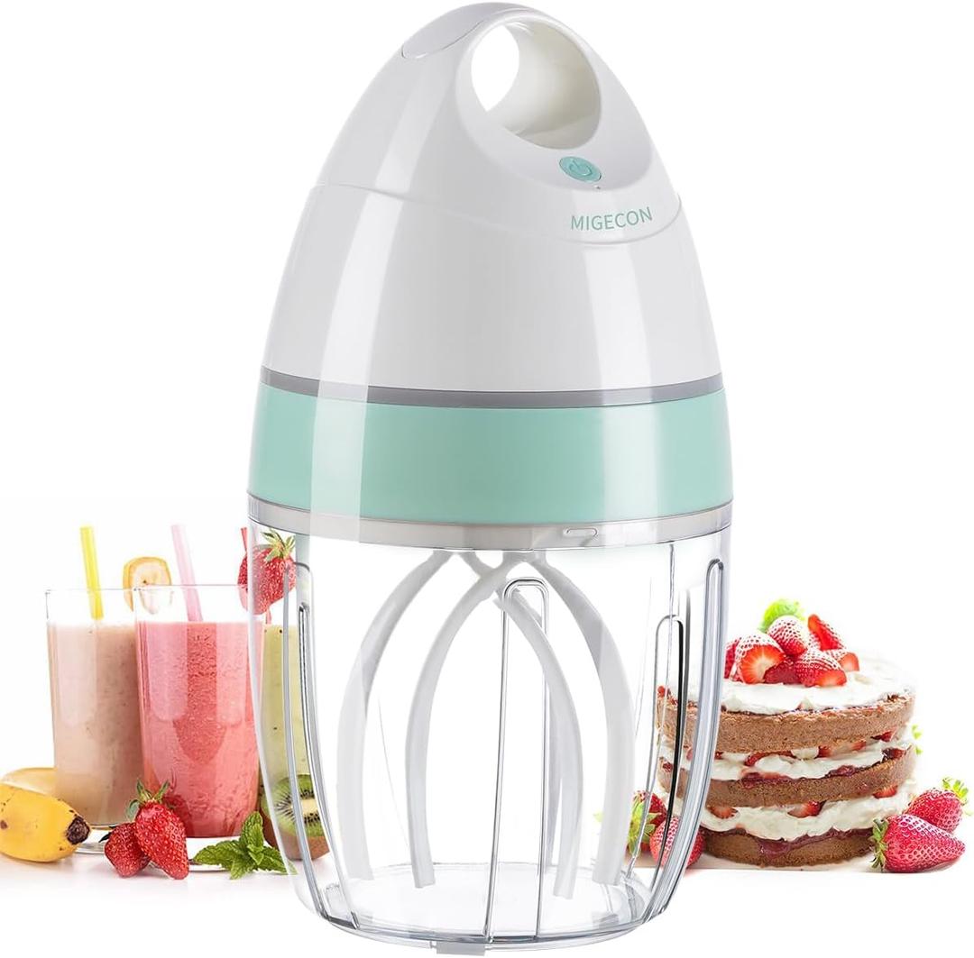 MIGECON Stand Mixer Electric Kitchen Mixer Egg Stand Shampoo Frother Milk Frother Hands-f r e e Mixer Electric Whisk Drink Mixer for Food Whipping,Whisk Egg White,Cake Mixer, Milk Foamer Frother 900ml